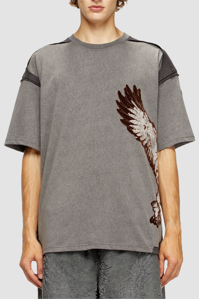 DIESEL T-Boxt-Peeloff Tee - Grey