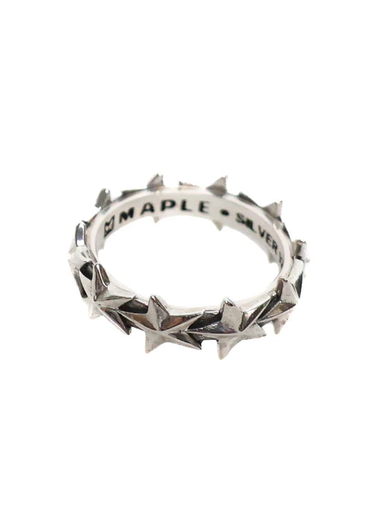 Maple Medium Star Ring - Silver
