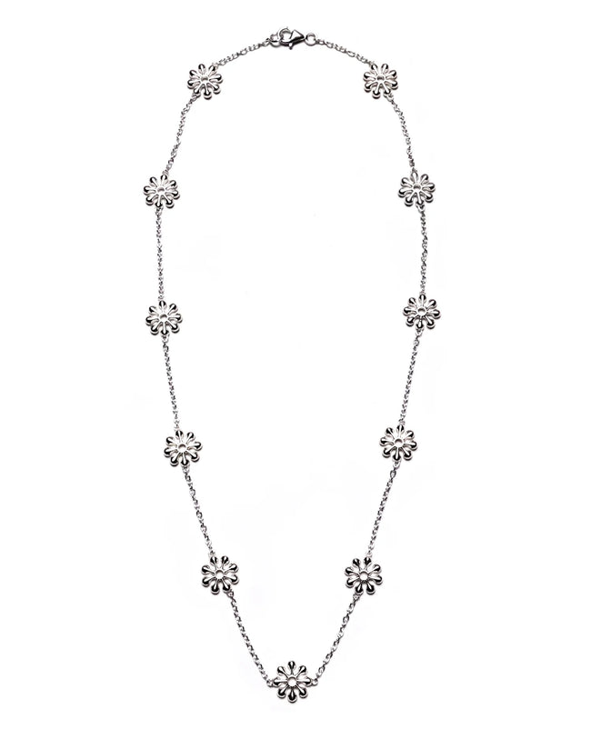 Maple Orbit Chain Necklace - Silver