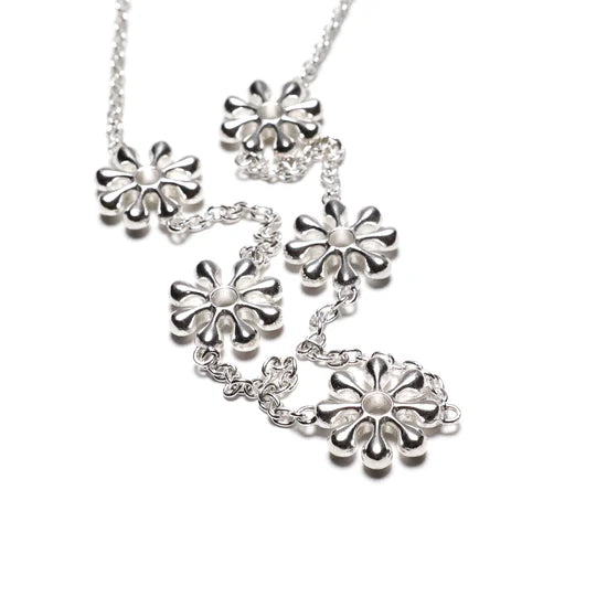 Maple Orbit Chain Necklace - Silver