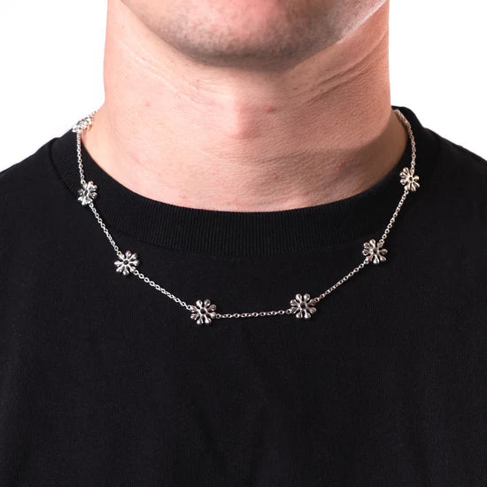 Maple Orbit Chain Necklace - Silver