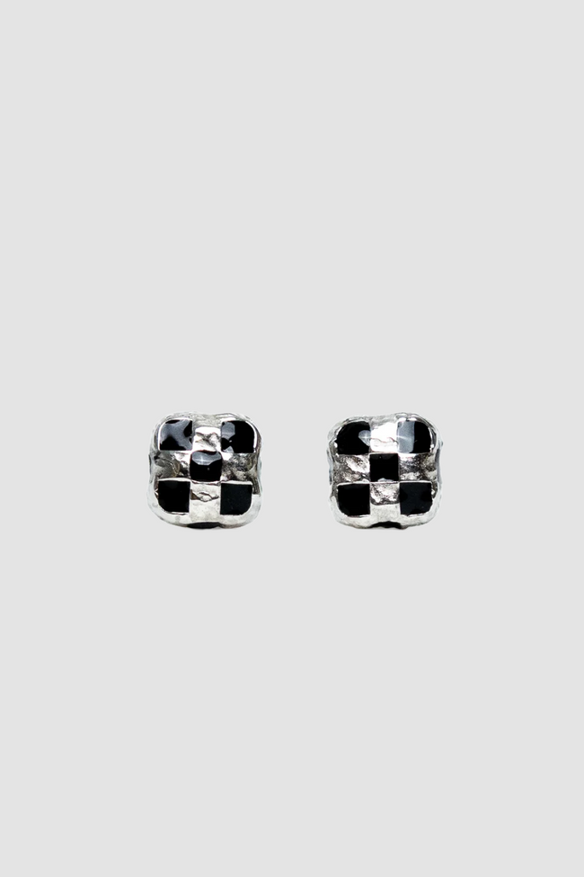 Maple Davie Studded Earrings - Silver/Black