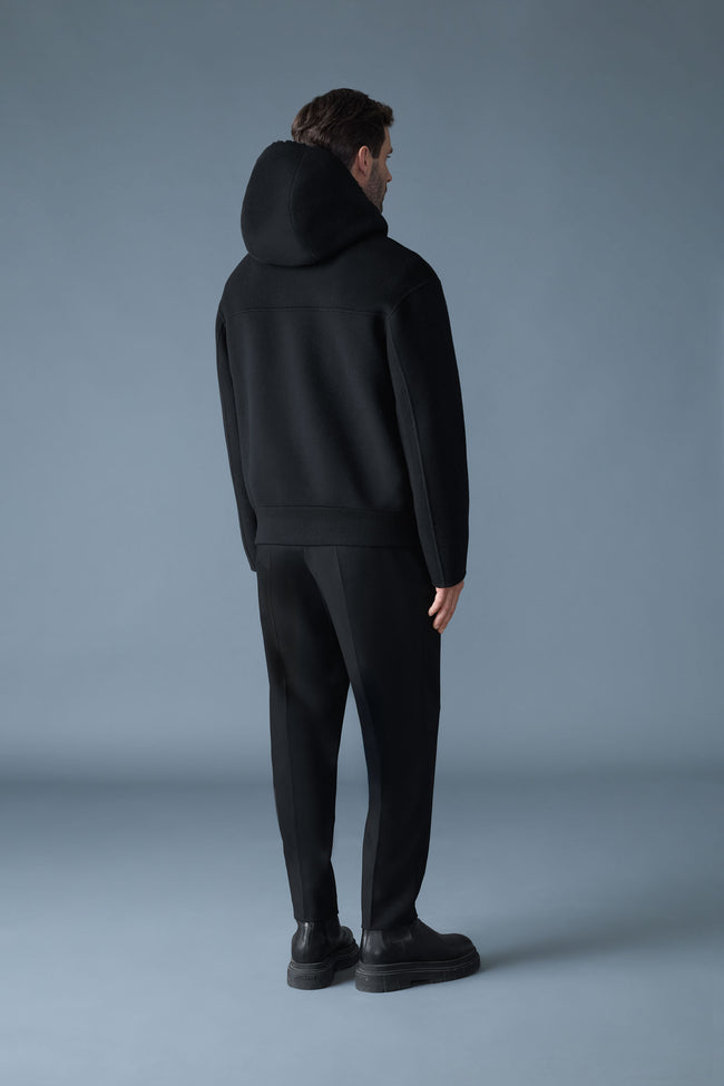 Mackage Mens Wind Jacket Jay Double-Face Wool - Black/Black