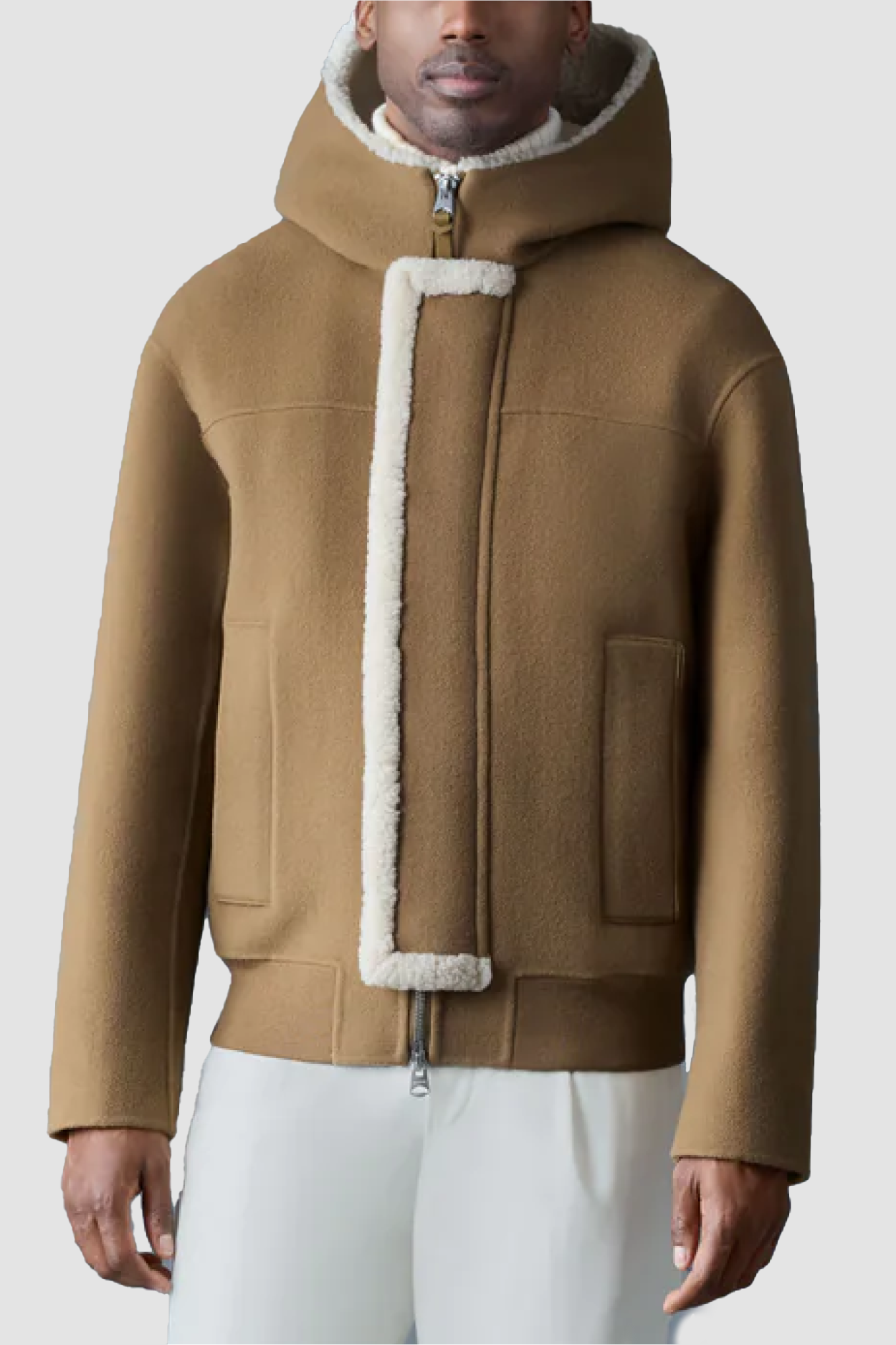 Mackage Mens Wind Jacket Jay Double-Face Wool - Otter/Natural