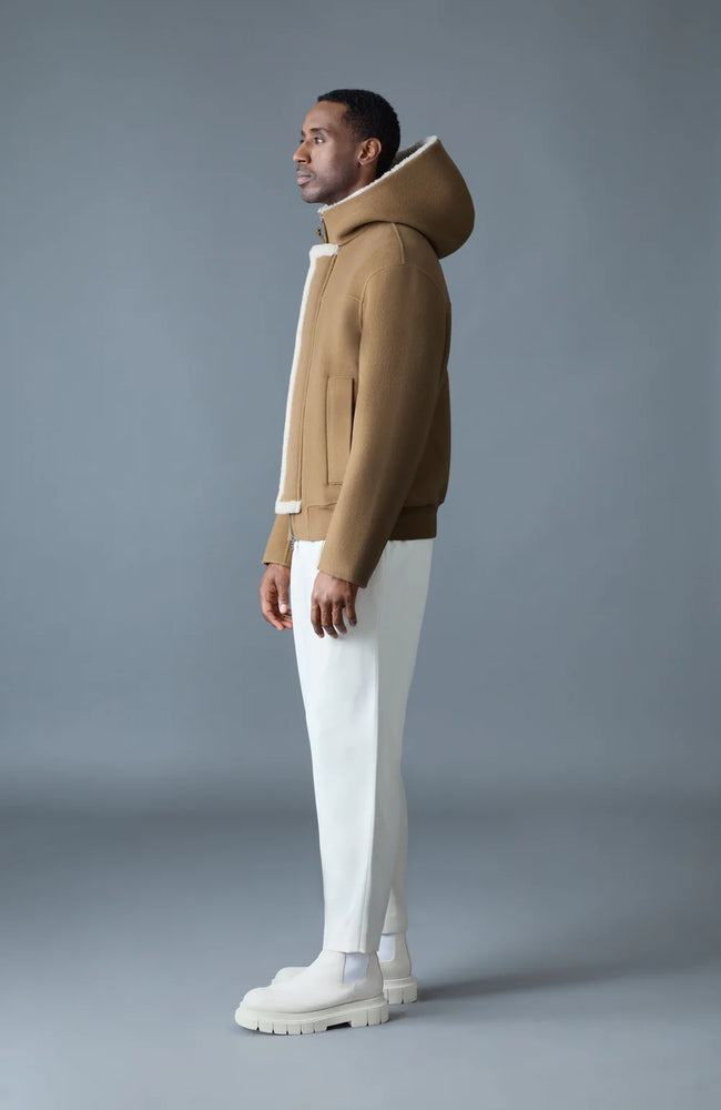 Mackage Mens Wind Jacket Jay Double-Face Wool - Otter/Natural