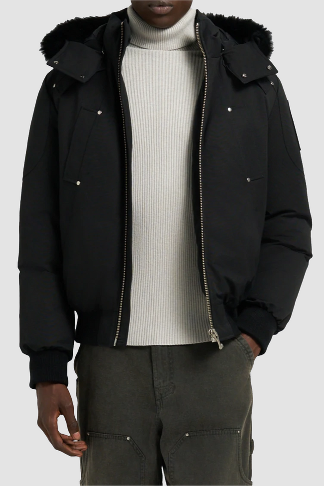Moose Knuckles Mens Down Bomber Ballistic - Black/Black