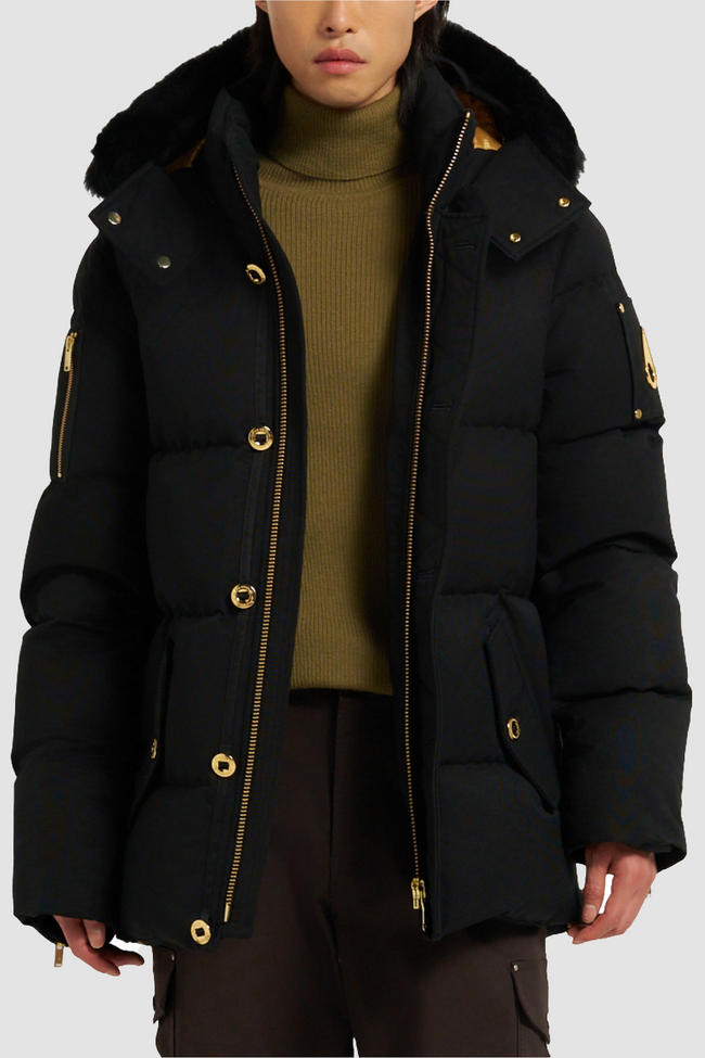 Moose Knuckles Mens Down Jacket Gold 3Q - Black/Black