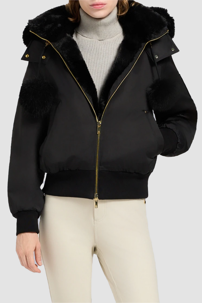 Moose Knuckles Womens Eco Bomber Debbie Satin - Black