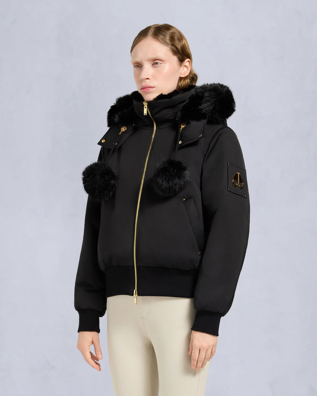Moose Knuckles Womens Eco Bomber Debbie Satin - Black