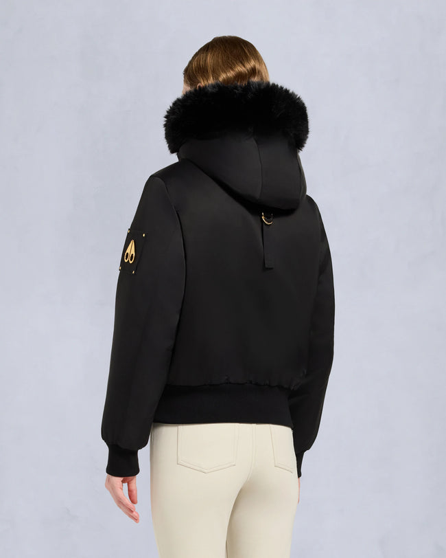 Moose Knuckles Womens Eco Bomber Debbie Satin - Black