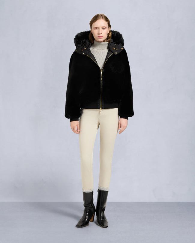 Moose Knuckles Womens Eco Bomber Debbie Satin - Black