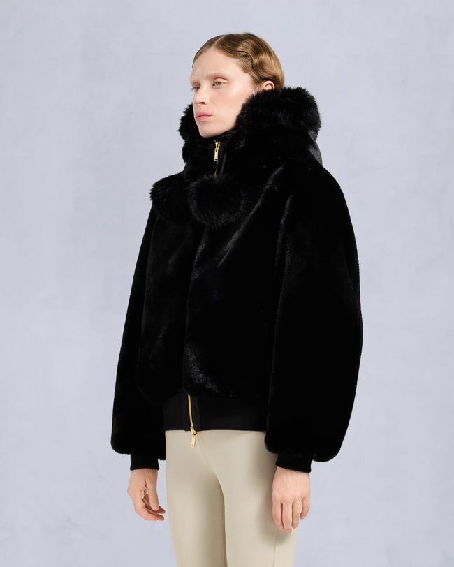 Moose Knuckles Womens Eco Bomber Debbie Satin - Black