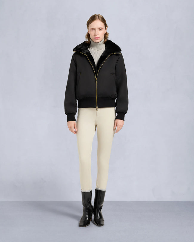 Moose Knuckles Womens Eco Bomber Debbie Satin - Black