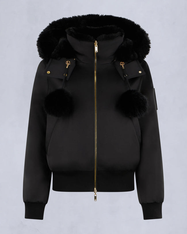 Moose Knuckles Womens Eco Bomber Debbie Satin - Black