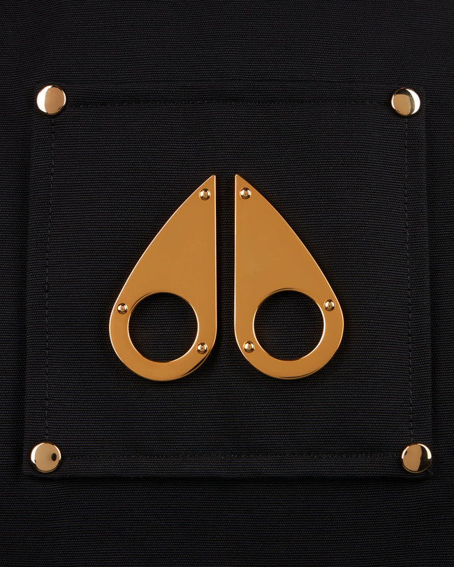 Moose Knuckles Mens Down Bomber Gold Ballistic - Black/Black