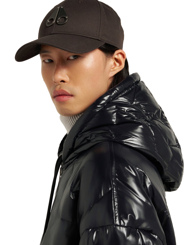 Moose Knuckles Mens Down Bomber Briar Reversible Hoodie - Black