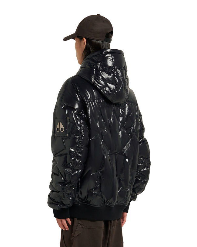 Moose Knuckles Mens Down Bomber Briar Reversible Hoodie - Black