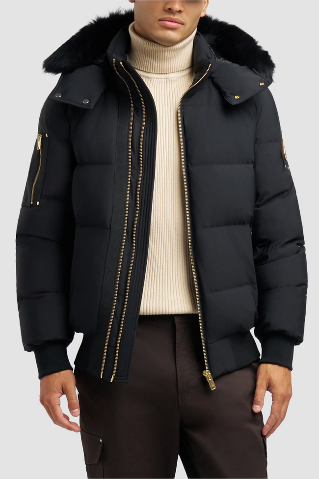 Moose Knuckles Mens Down Bomber Stagg - Black/Black