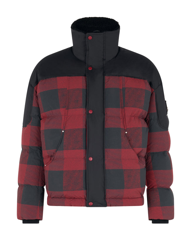 Moose Knuckles Mens Down Jacket Everest Puffer - Sumac/Plaid