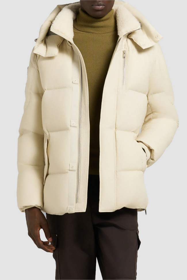 Moose Knuckles Mens Down Jacket Everest 3Q Puffer - Alabaster