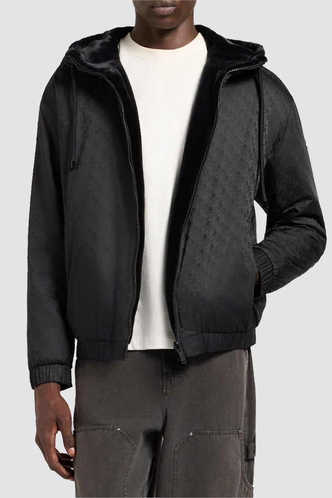 Moose Knuckles Mens Eco Bomber Borden Monogram - Black