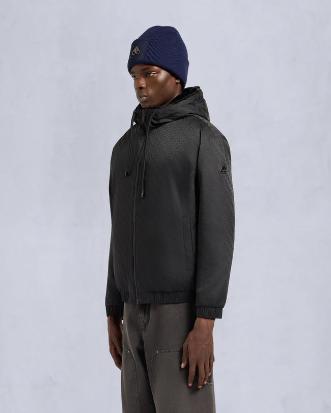 Moose Knuckles Mens Eco Bomber Borden Monogram - Black