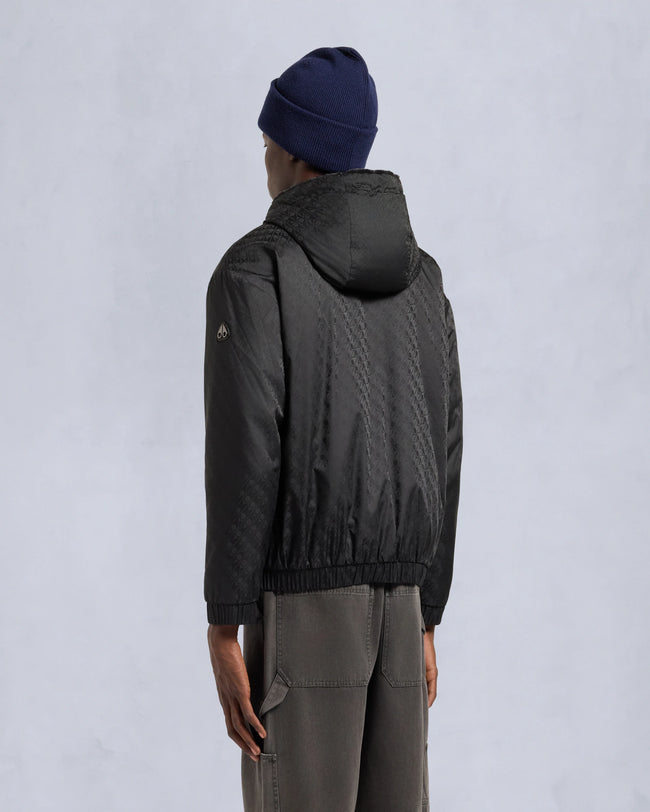 Moose Knuckles Mens Eco Bomber Borden Monogram - Black