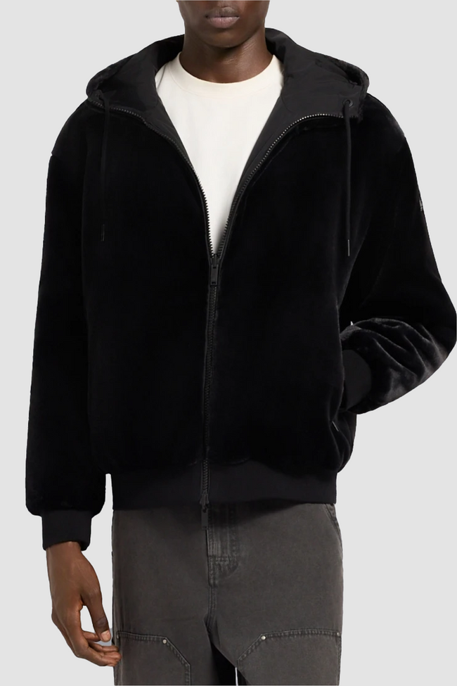 Moose Knuckles Mens Roland Reversible Bunny Hoodie - Black