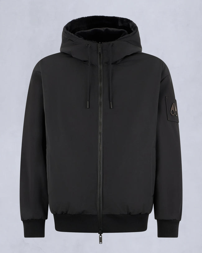 Moose Knuckles Mens Roland Reversible Bunny Hoodie - Black