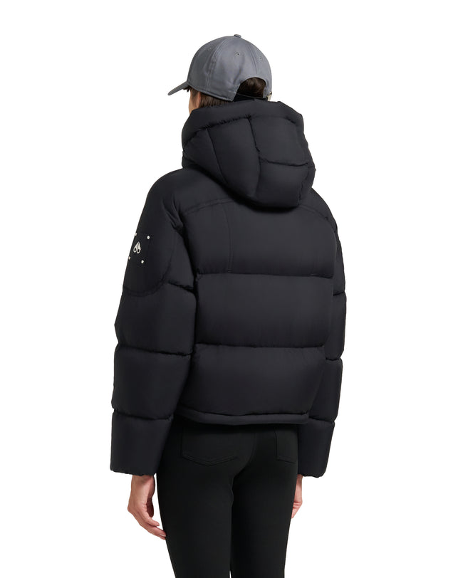 Moose Knuckles Womens Down Bomber Akai Cropped - Black
