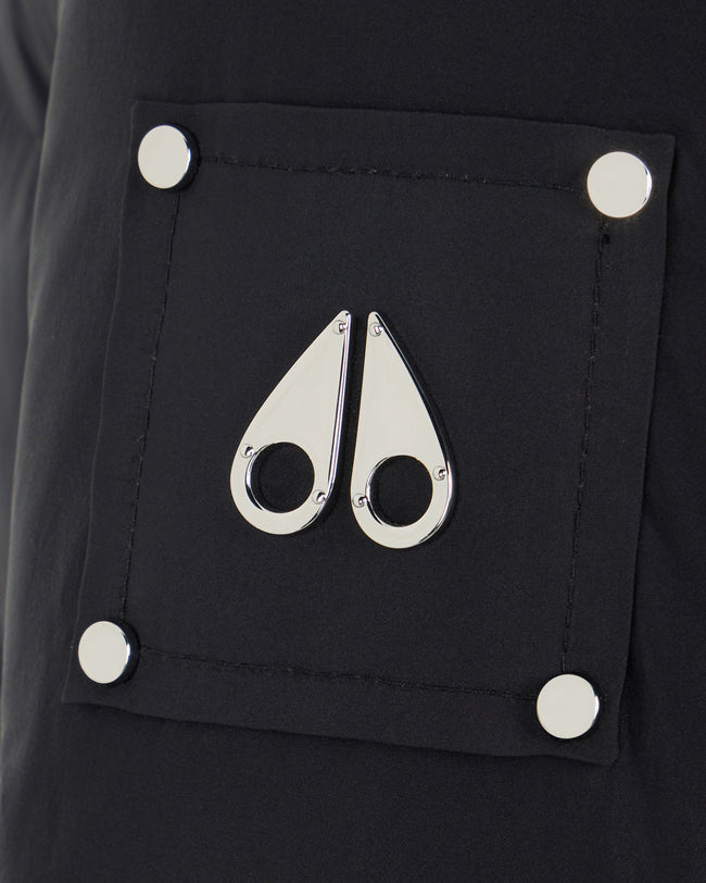 Moose Knuckles Womens Down Bomber Akai Cropped - Black