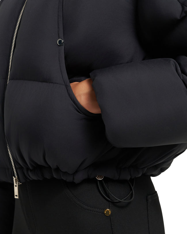 Moose Knuckles Womens Down Bomber Akai Cropped - Black