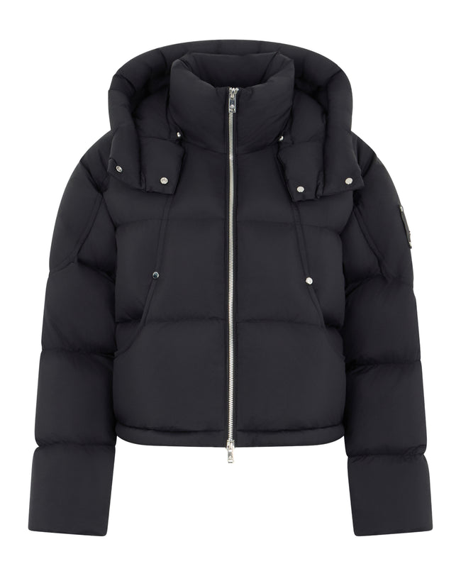 Moose Knuckles Womens Down Bomber Akai Cropped - Black