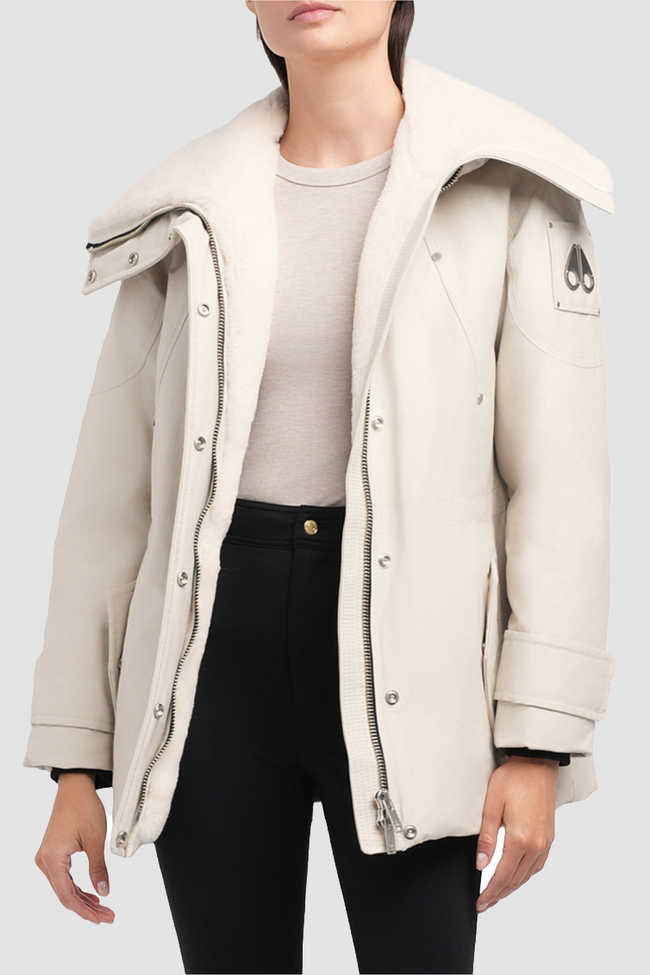 Moose Knuckles Womens Down Jacket Aurora - Alabaster