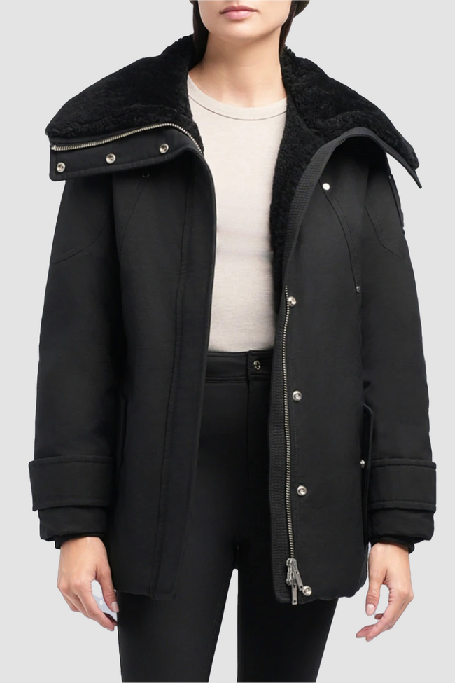 Moose Knuckles Womens Down Jacket Aurora - Black/Black