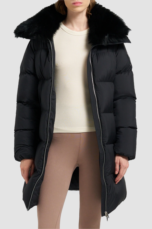 Moose Knuckles Womens Down *Parka Belle Dune Shearling - Black/Black