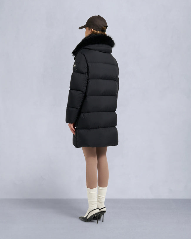 Moose Knuckles Womens Down *Parka Belle Dune Shearling - Black/Black