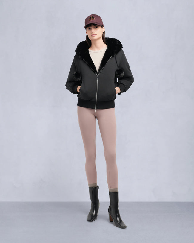 Moose Knuckles Womens Eco Jacket Mealy Reversible Bunny - Black/Black