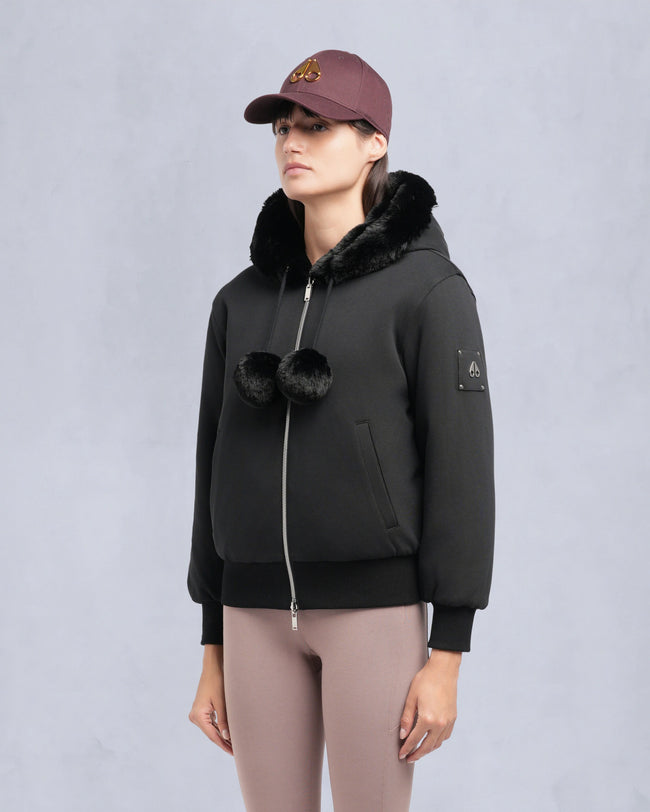 Moose Knuckles Womens Eco Jacket Mealy Reversible Bunny - Black/Black