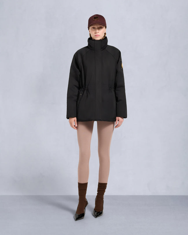 Moose Knuckles Womens Down Jacket Gold Series Satin 3Q - Black/Black