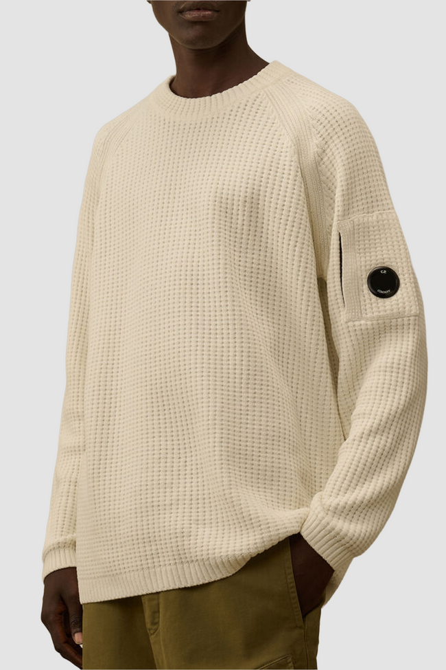 C.P. Company 023A Chenille Crewneck Sweater - White