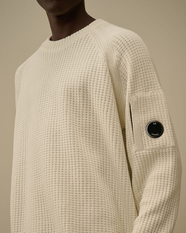 C.P. Company 023A Chenille Crewneck Sweater - White