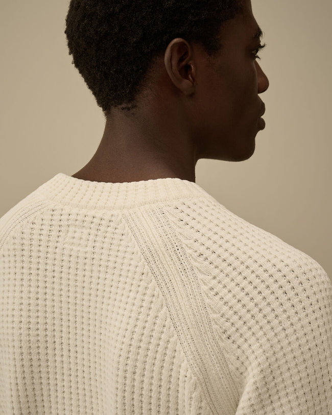 C.P. Company 023A Chenille Crewneck Sweater - White