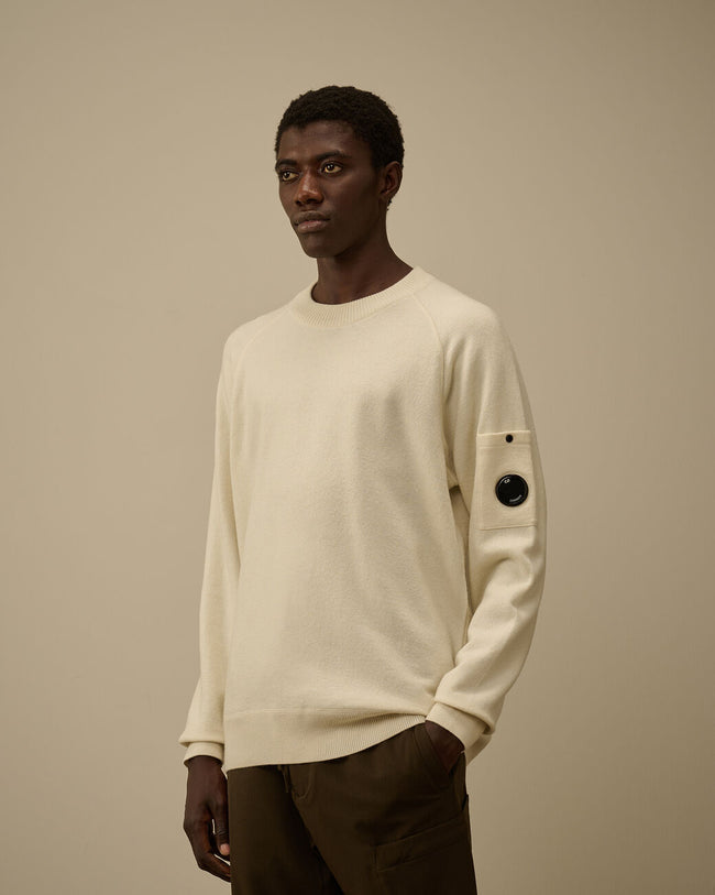 C.P. Company 198A Merino Wool Felted Sweater - White