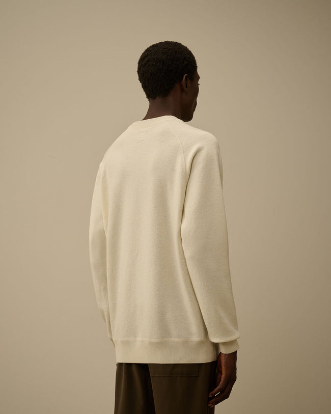 C.P. Company 198A Merino Wool Felted Sweater - White