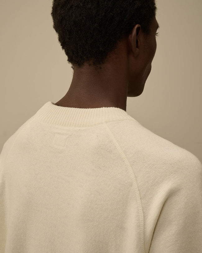 C.P. Company 198A Merino Wool Felted Sweater - White