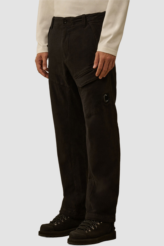 C.P. Company 234A Moleskin Double Satin Pants - Black