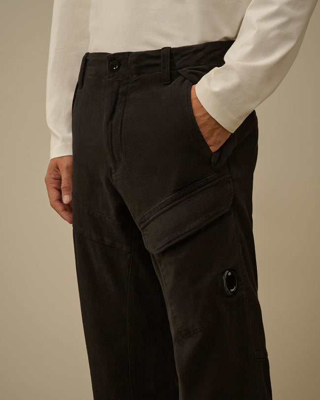 C.P. Company 234A Moleskin Double Satin Pants - Black