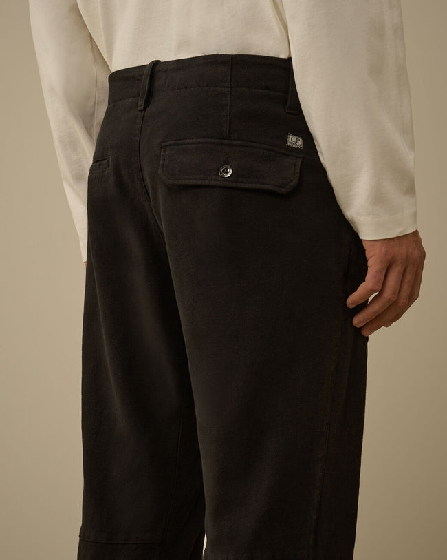 C.P. Company 234A Moleskin Double Satin Pants - Black