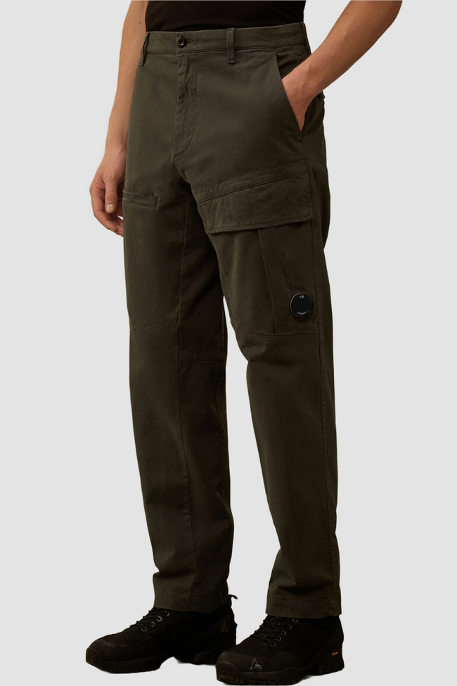 C.P. Company 067A Stretch Sateen Loose Cargo Pants - Grey